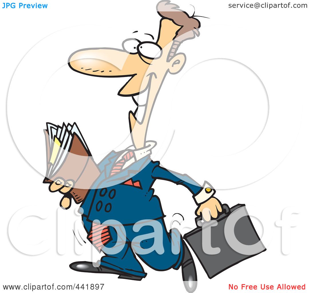Royalty-Free (RF) Clip Art Illustration of a Cartoon Lawyer Carrying Files  by toonaday #441897