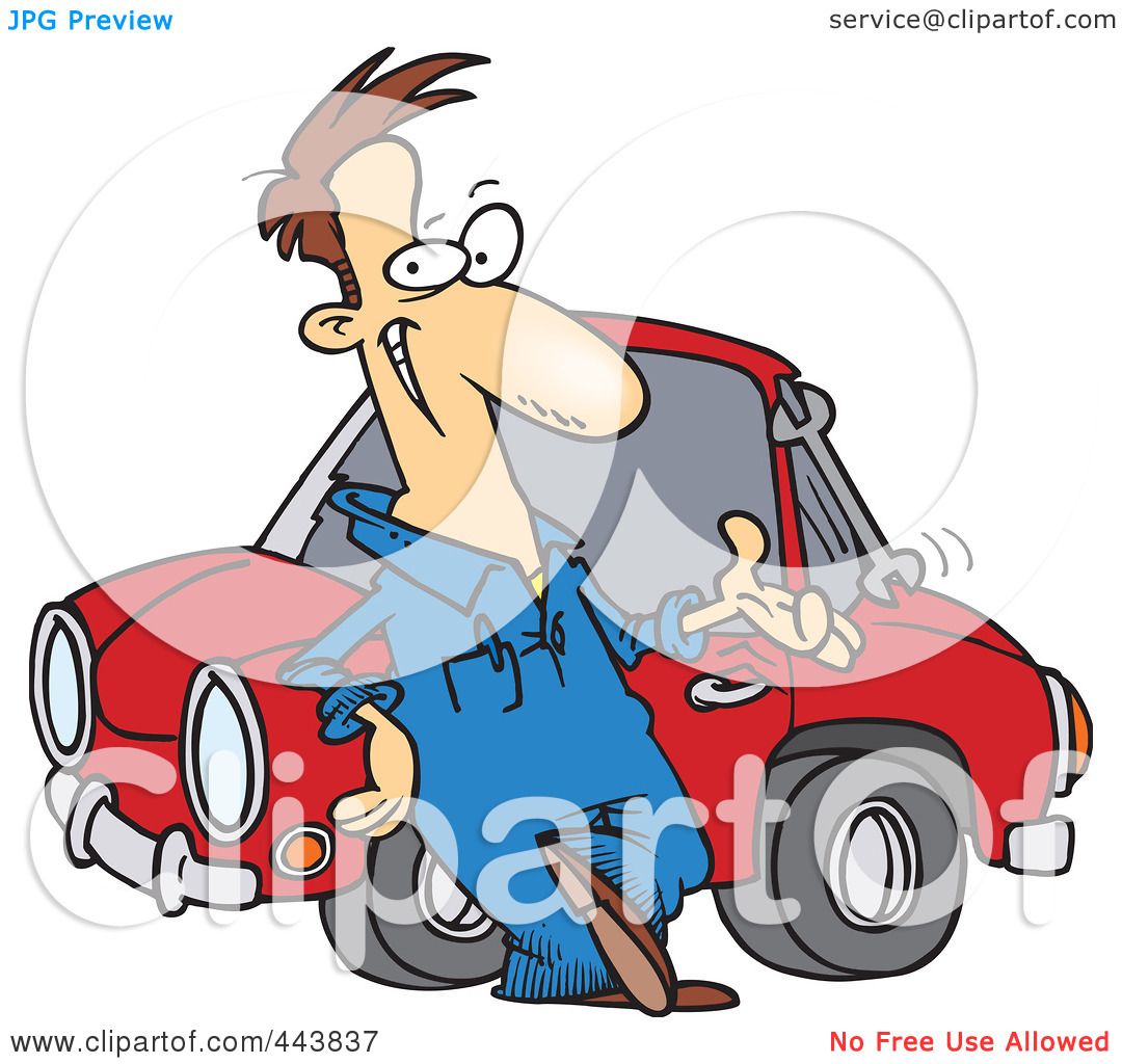 Royalty-Free (RF) Clip Art Illustration of a Cartoon Male Auto Mechanic  Tossing A Wrench by toonaday #443837