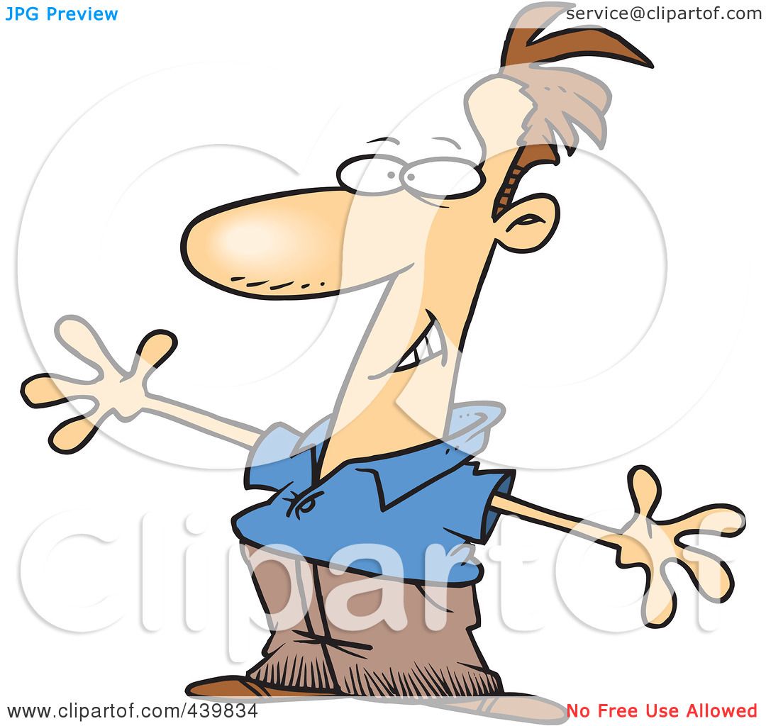 Royalty-Free (RF) Clip Art Illustration of a Cartoon Man Exaggerating With  His Arms by toonaday #439834