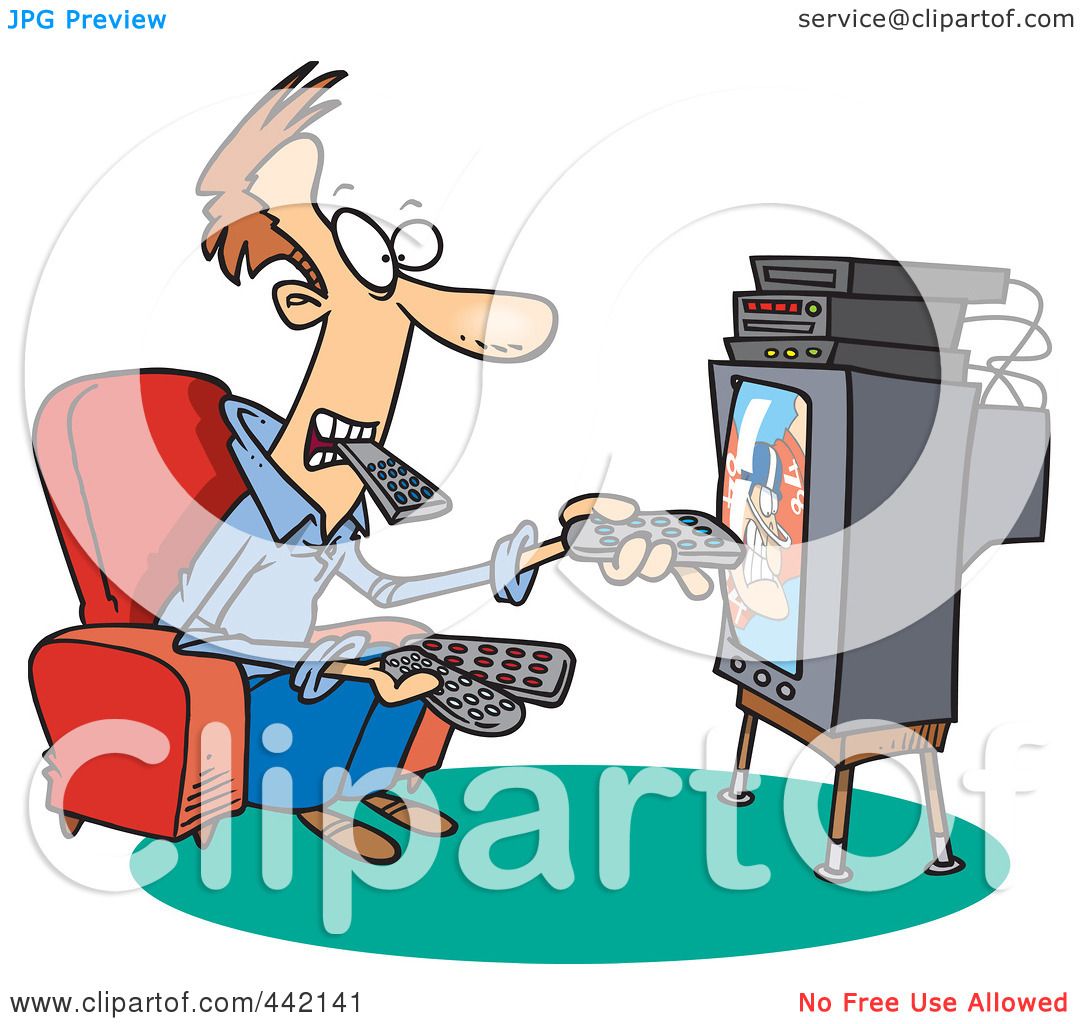 Watching television together Royalty Free Vector Image