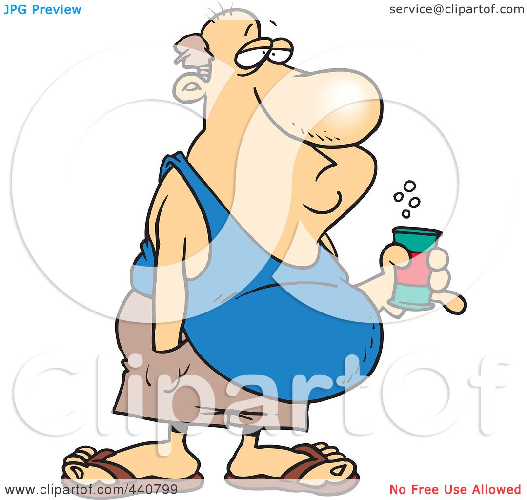 Royalty-Free (RF) Clip Art Illustration of a Cartoon Man With A Beer Belly ...