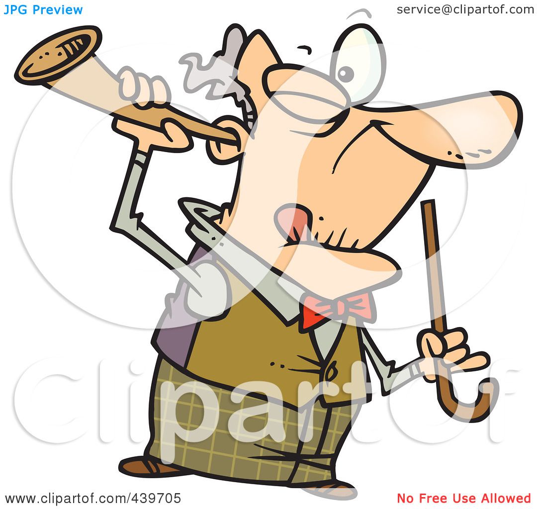 Royalty-Free (RF) Clip Art Illustration of a Cartoon Old Man Holding A ...