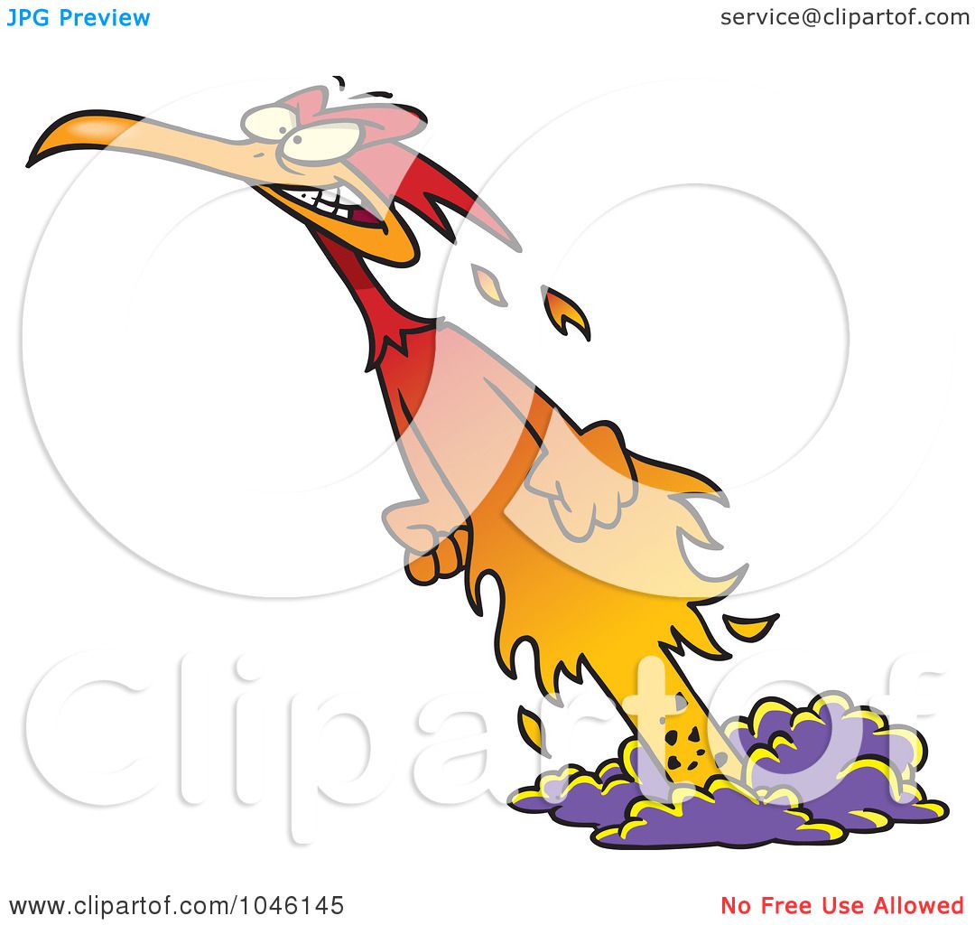 Royalty Free Rf Clip Art Illustration Of A Cartoon Phoenix Rising From The Ashes By Toonaday
