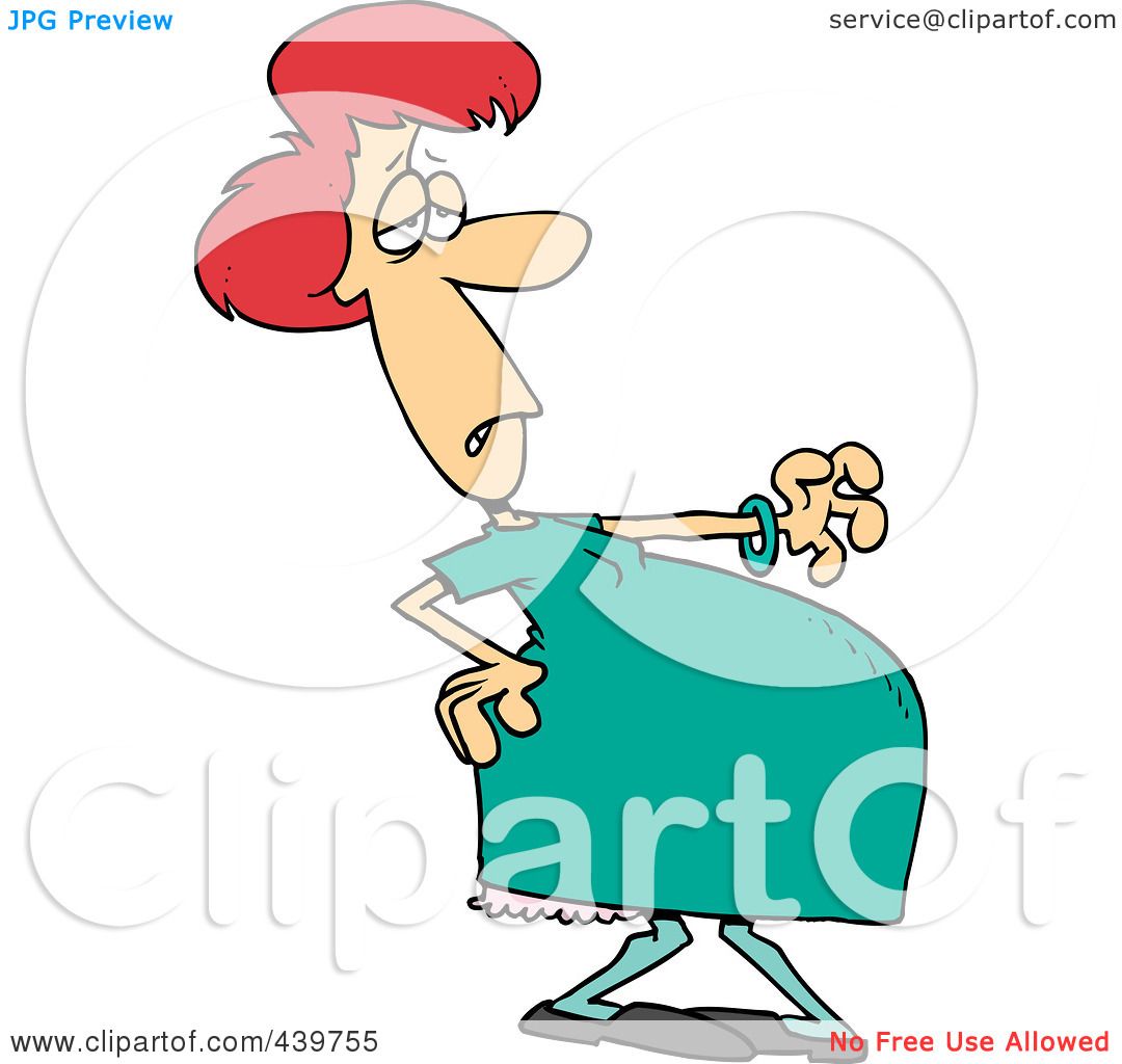 Royalty-Free (RF) Clip Art Illustration of a Cartoon Pregnant Woman