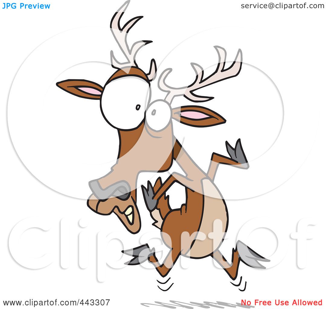 Royalty-Free (RF) Clip Art Illustration of a Cartoon Scared Deer by  toonaday #443307