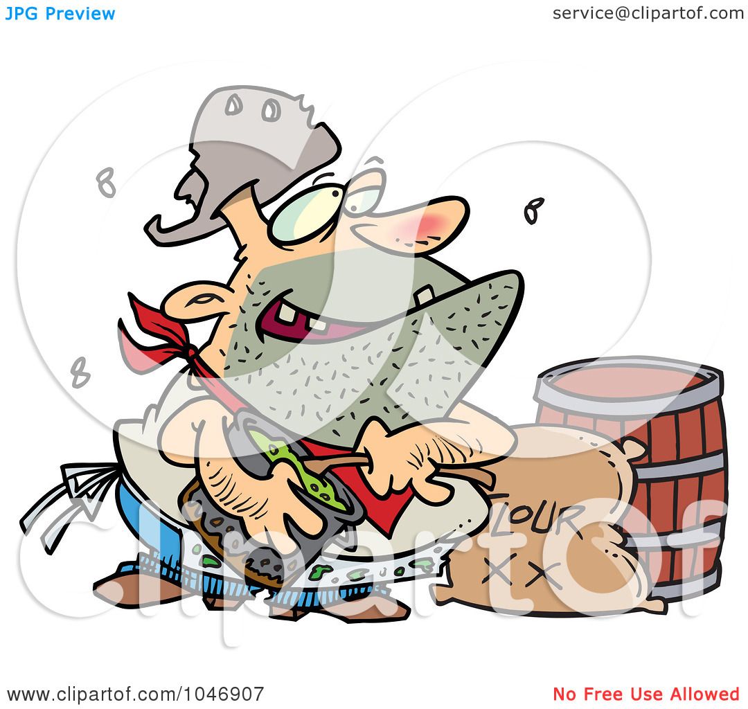 Royalty-Free (RF) Clip Art Illustration of a Cartoon Stinky Camp Cook