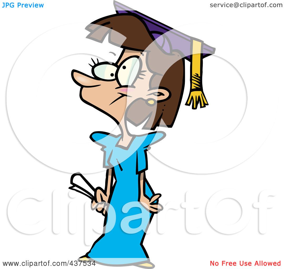 Royalty Free Rf Clip Art Illustration Of A Cartoon Teen Girl Graduate By Toonaday 437534