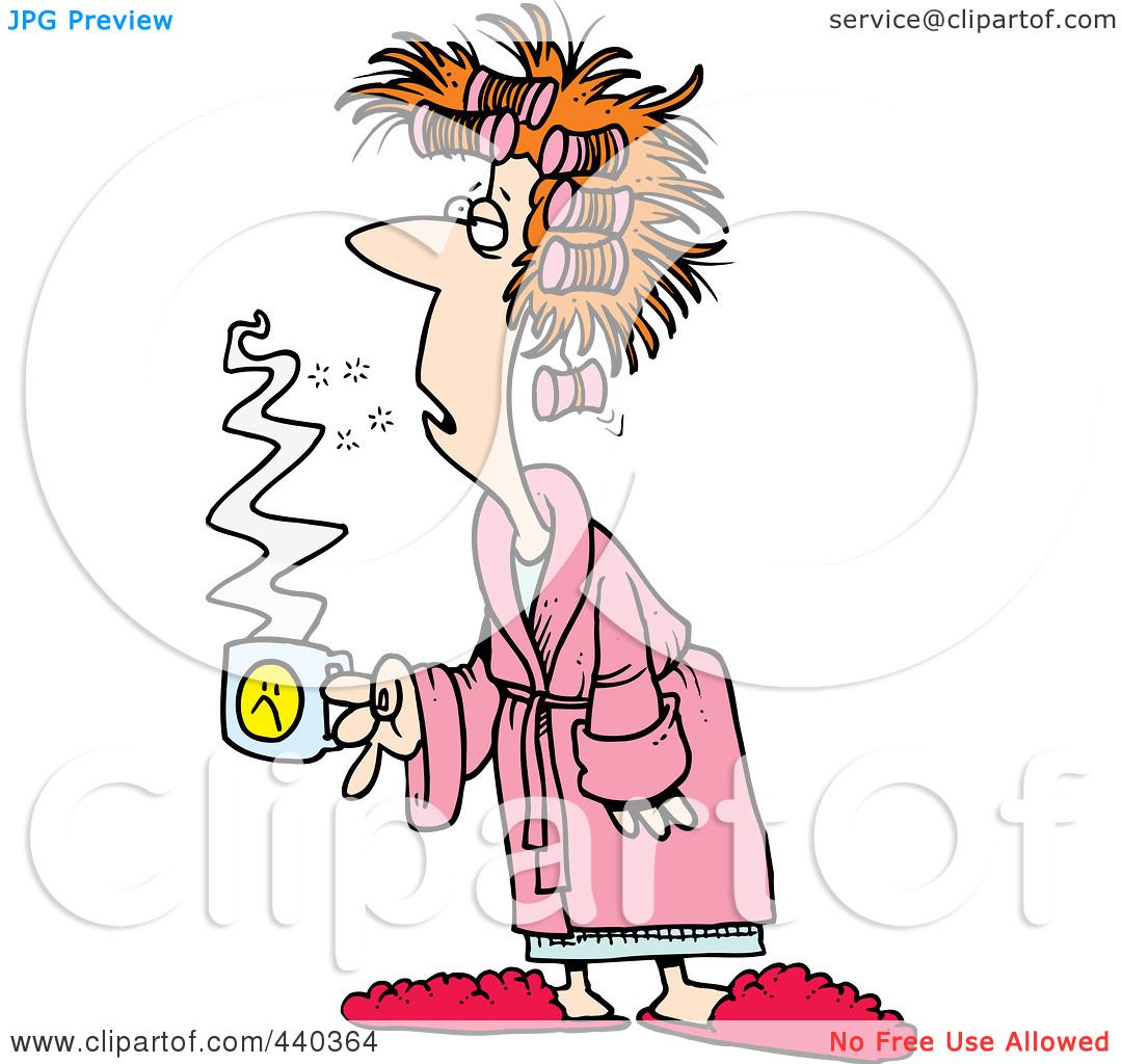 Royalty-Free (RF) Clip Art Illustration of a Cartoon Tired Woman With ...