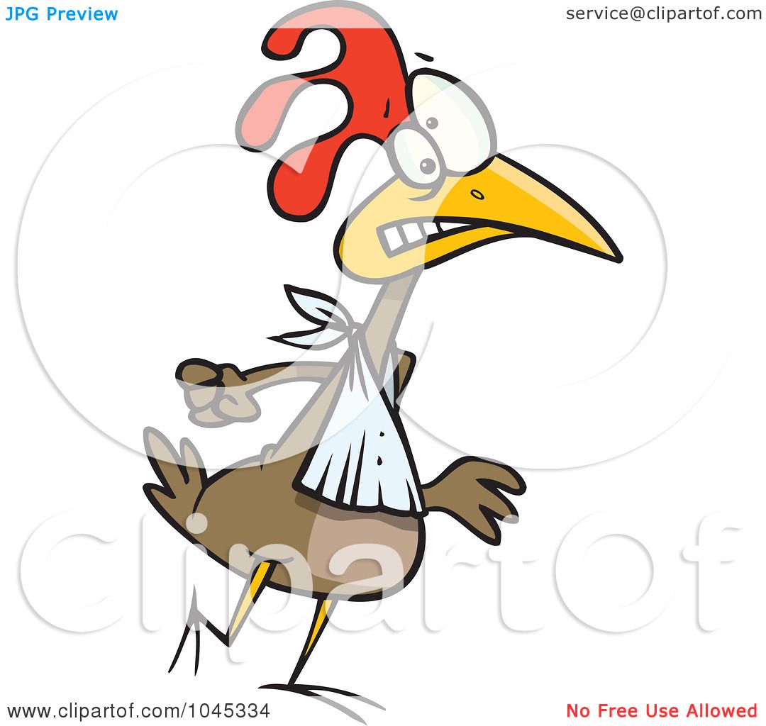Royalty-Free (RF) Clip Art Illustration of a Cartoon Walking Chicken by ...