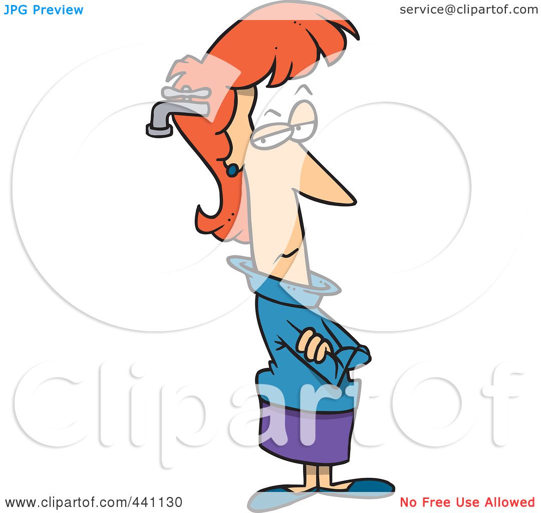 Royalty-Free (RF) Clip Art Illustration of a Cartoon Woman With A Brain  Drain by toonaday #441130
