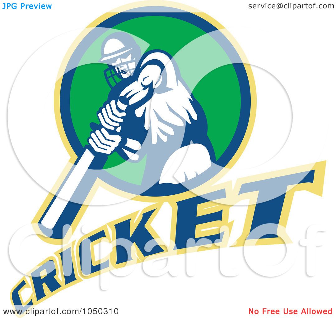 Royalty-Free (RF) Clip Art Illustration of a Cricket Player Logo - 3 by ...
