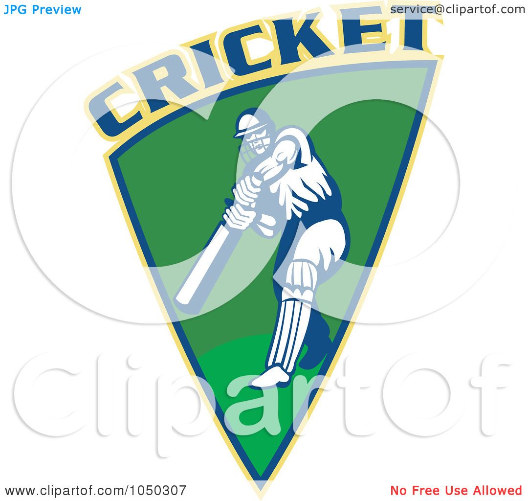 Royalty-Free (RF) Clip Art Illustration of a Cricket Player Logo - 4 by ...