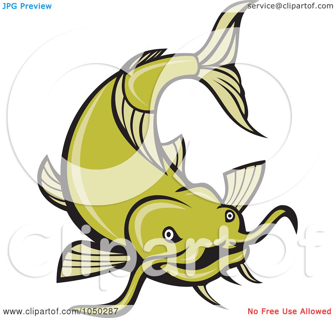 Royalty-Free (RF) Clip Art Illustration of a Green Catfish Logo - 4 by  patrimonio #1050287