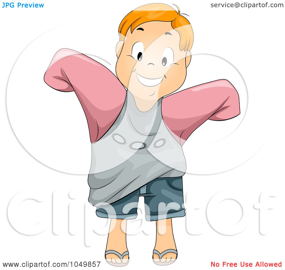 Royalty-Free (RF) Clip Art Illustration of a Happy Boy Wearing A Large ...