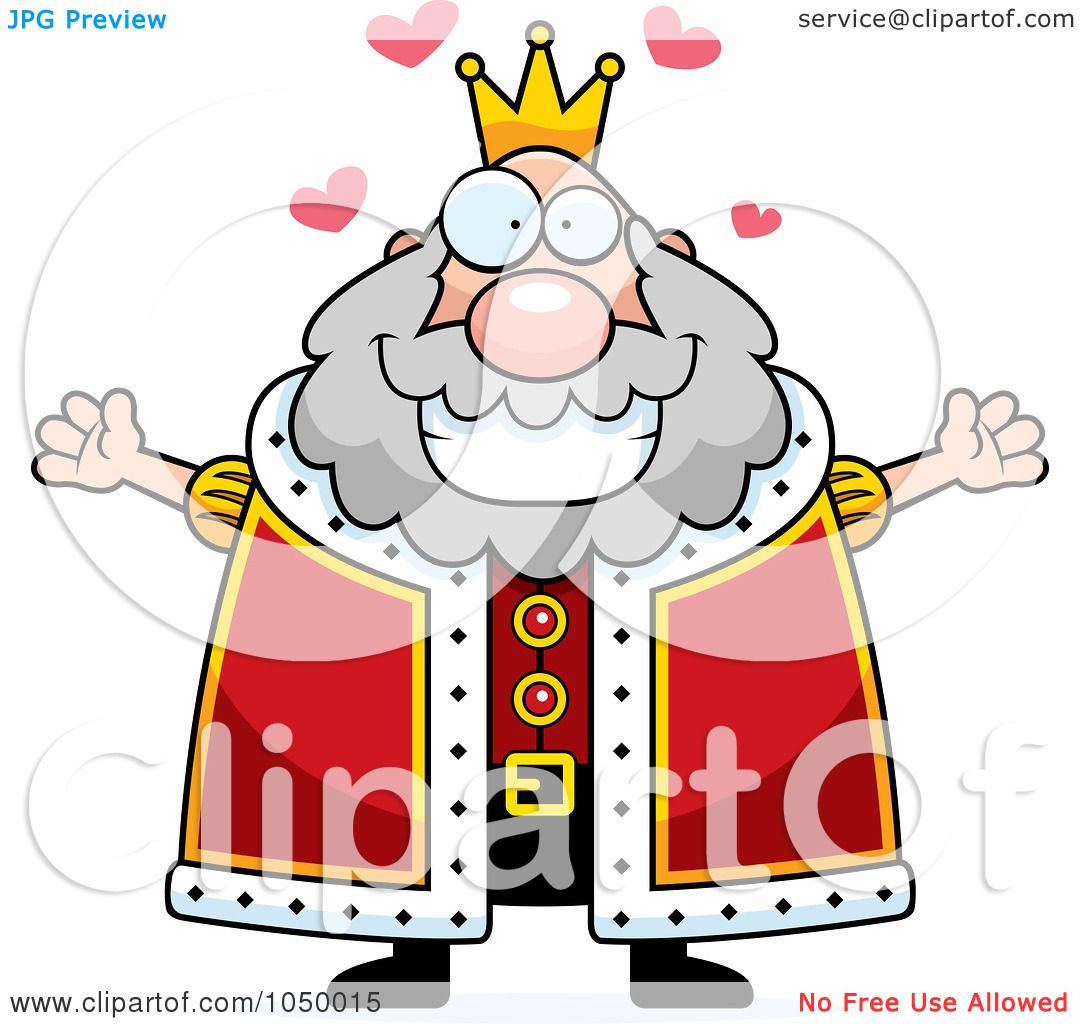 Royalty Free Rf Clip Art Illustration Of A Plump King With Open Arms