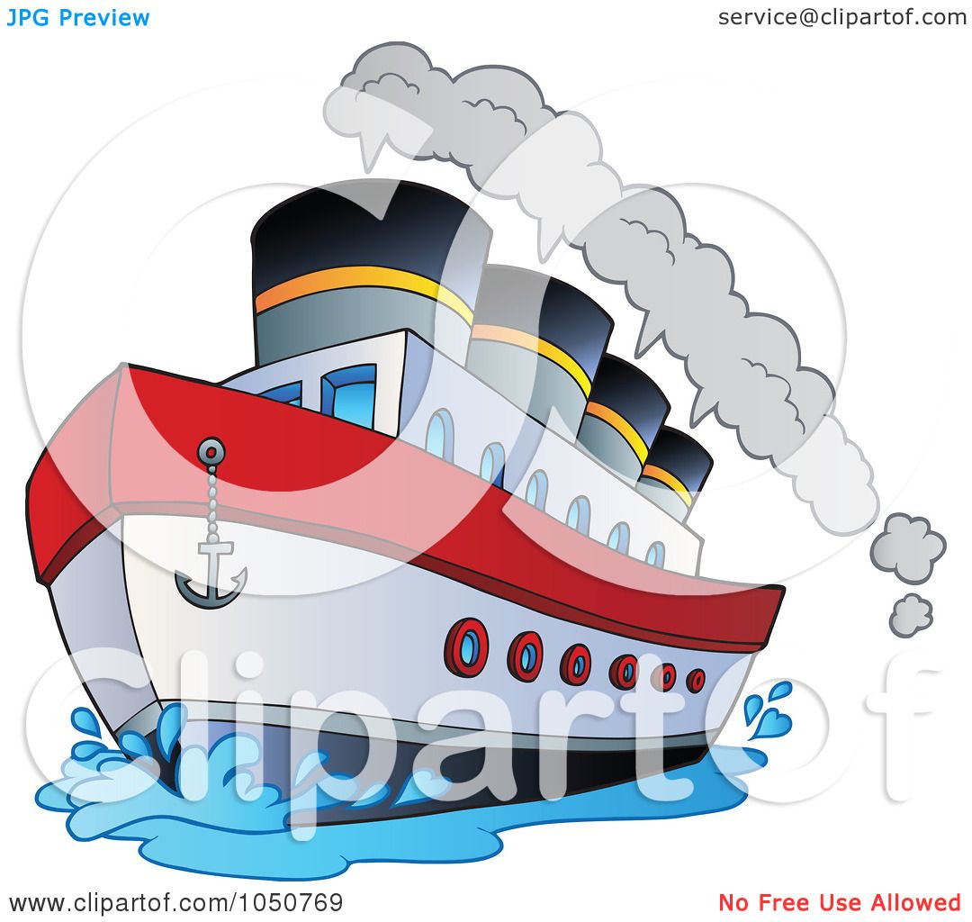 steamship clipart sun