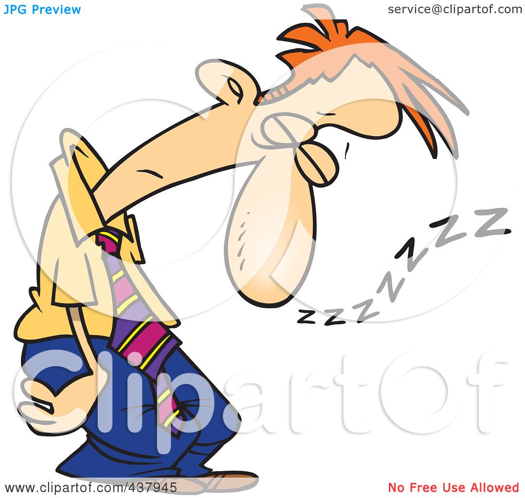 Royalty-Free (RF) Clip Art Illustration of a Tired Cartoon Businessman ...