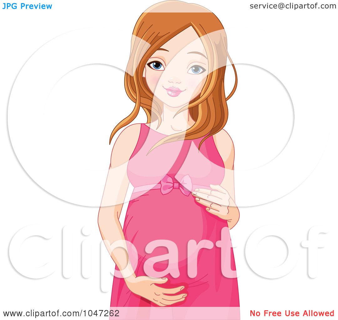 Royalty-Free (RF) Clip Art Illustration of a Young Pregnant Woman by