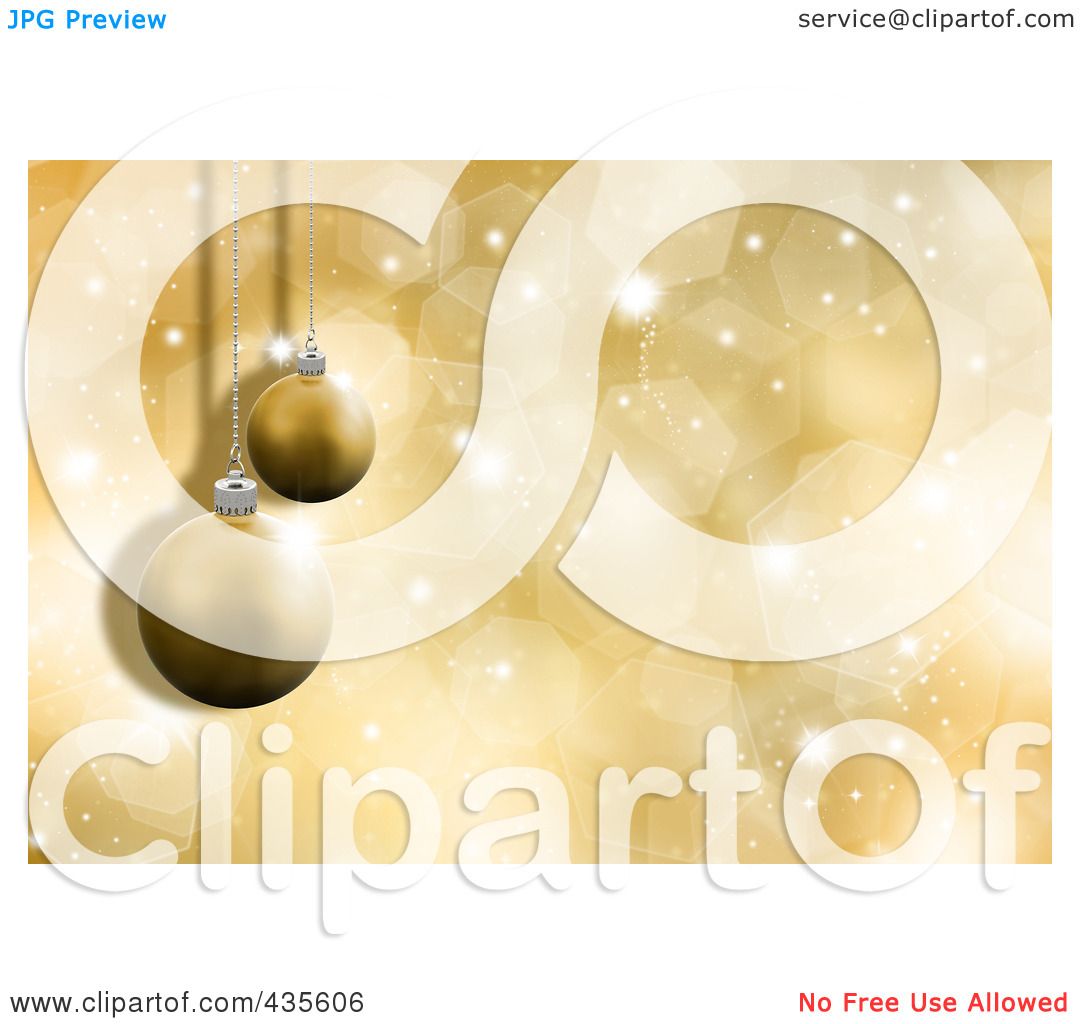 Royalty-Free (RF) Clipart Illustration of 3d Gold Christmas Ornaments ...