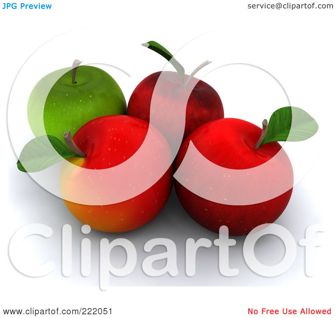 RoyaltyFree (RF) Clipart Illustration of 3d Red And Green