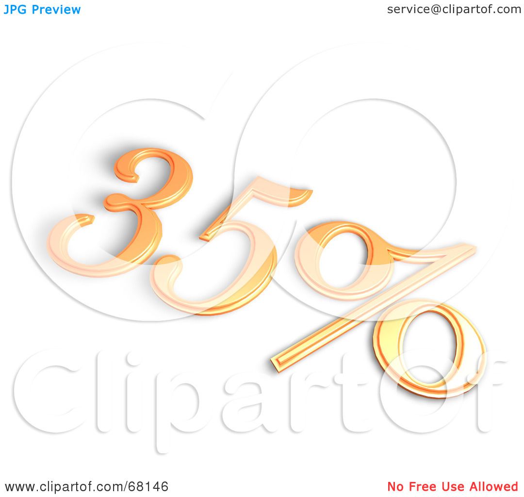 Royalty-Free (RF) Clipart Illustration of a 3d 35 Percent ...