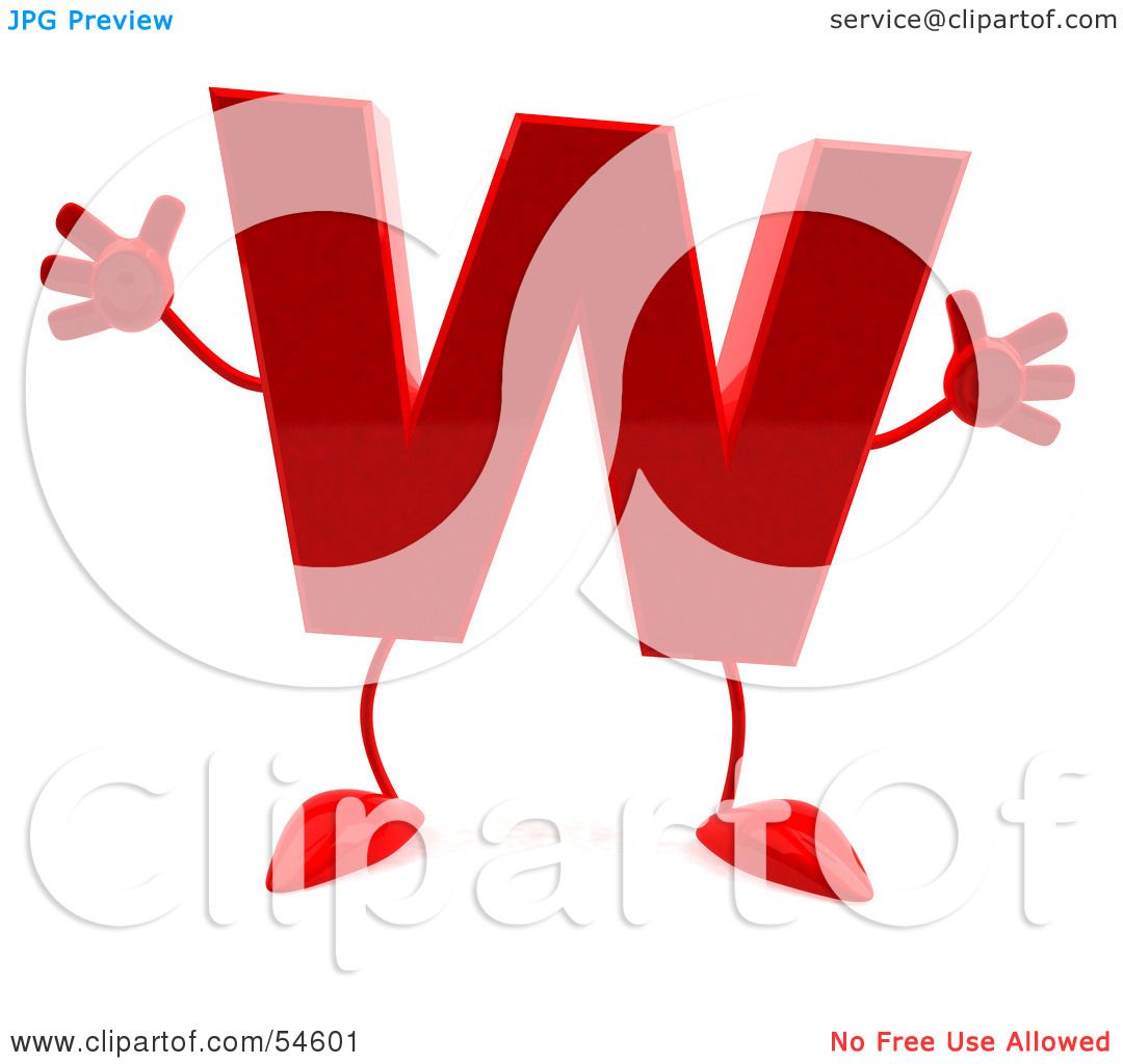 Royalty Free Rf Clipart Illustration Of A 3d Red Letter W With