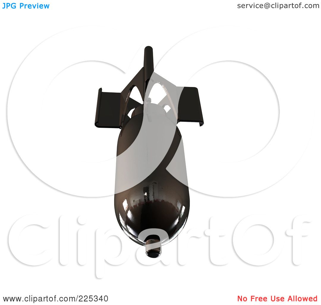 Royalty-Free (RF) Clipart Illustration of a 3d Ww2 Bomb - 1 by