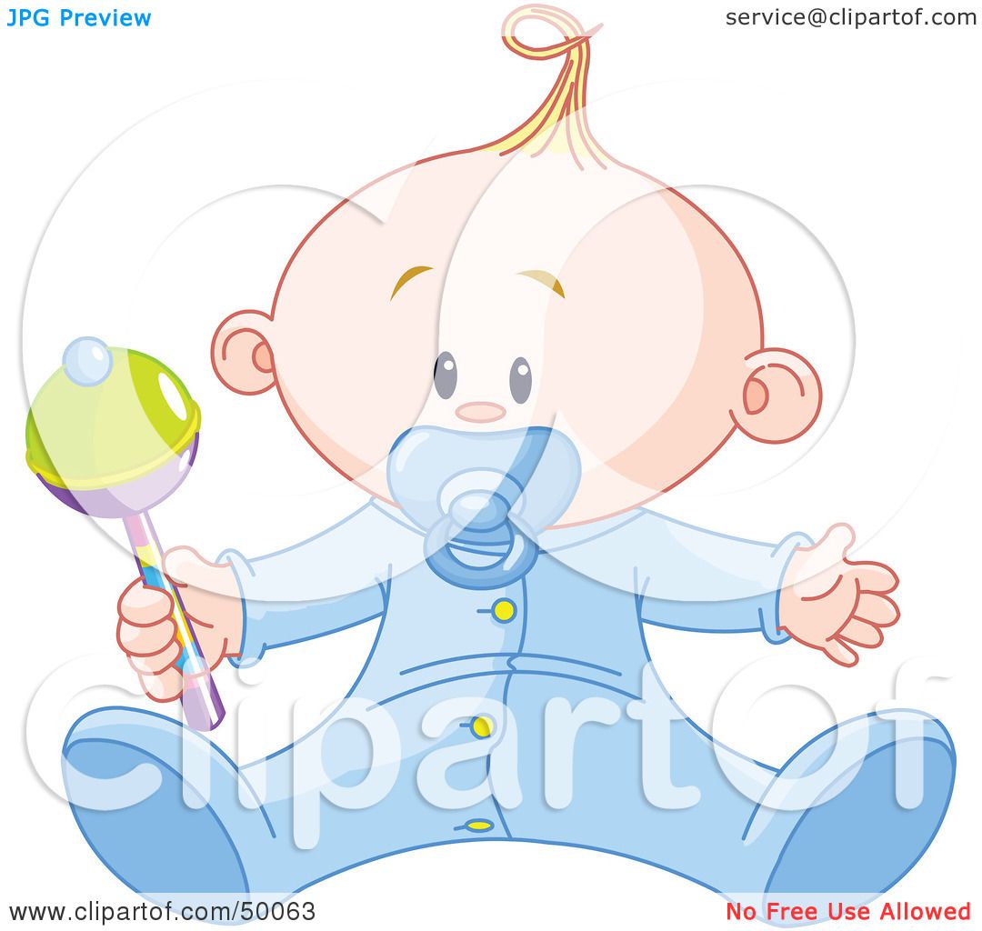 Royalty-Free (RF) Clipart Illustration of a Baby Boy Playing With a ...