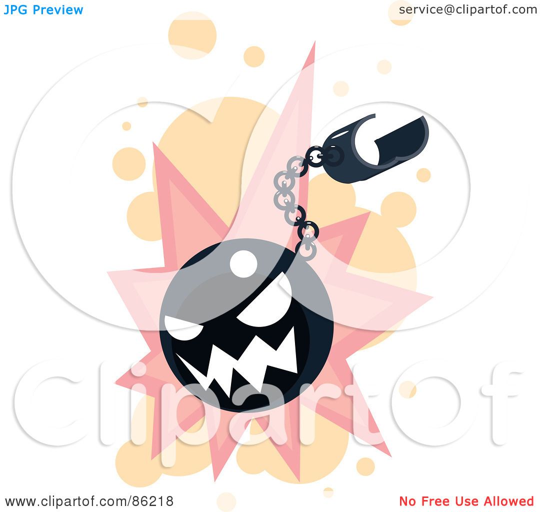 Royalty-Free (RF) Clipart Illustration of a Bad Bomb On A Chain by mayawizard101 #862181080 x 1024