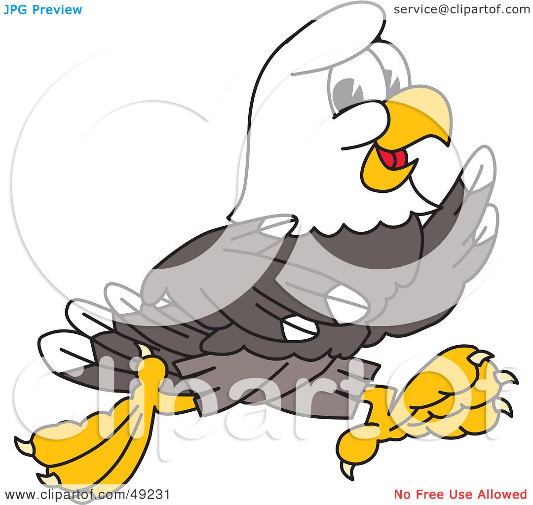 Royalty-Free (RF) Clipart Illustration of a Bald Eagle Character Running by  Toons4Biz #49231