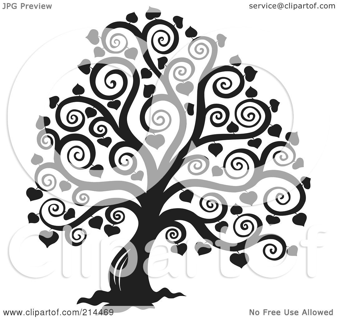 clipart trees black and white free - photo #37