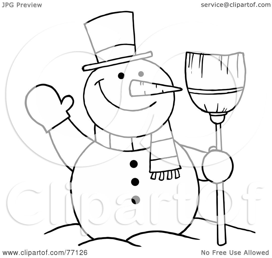 Royalty-Free (RF) Clipart Illustration of a Black And White Coloring ...