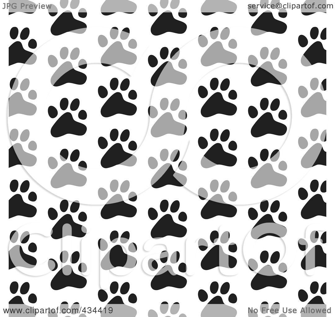 Royalty-Free (RF) Clipart Illustration of a Black And White Dog Paw