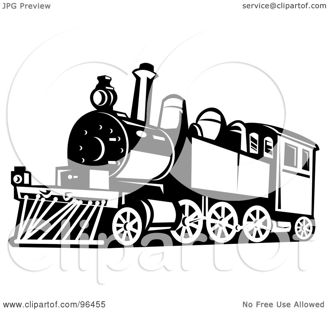 steam train clipart black and white - photo #13