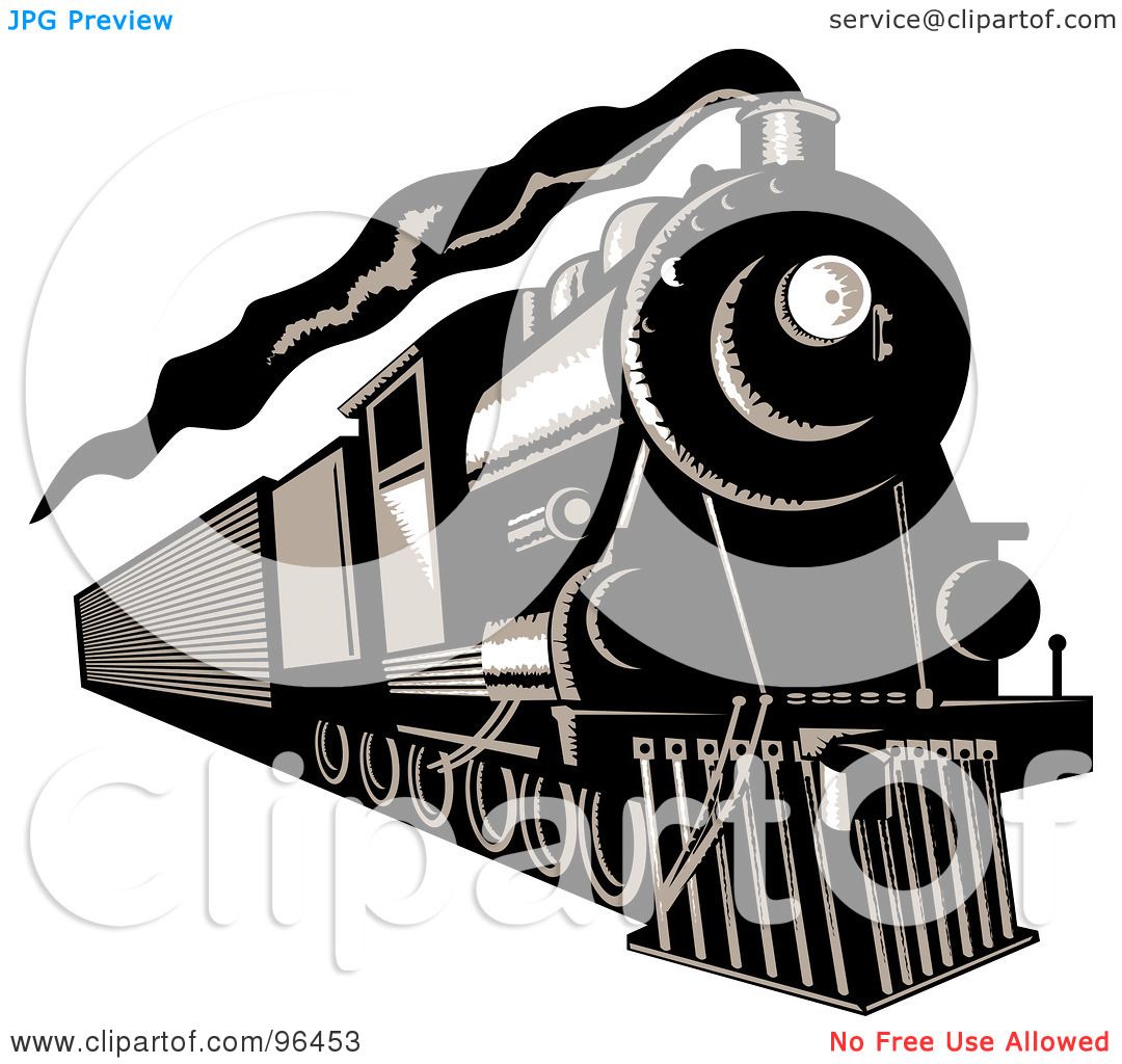 steam train clipart black and white - photo #33