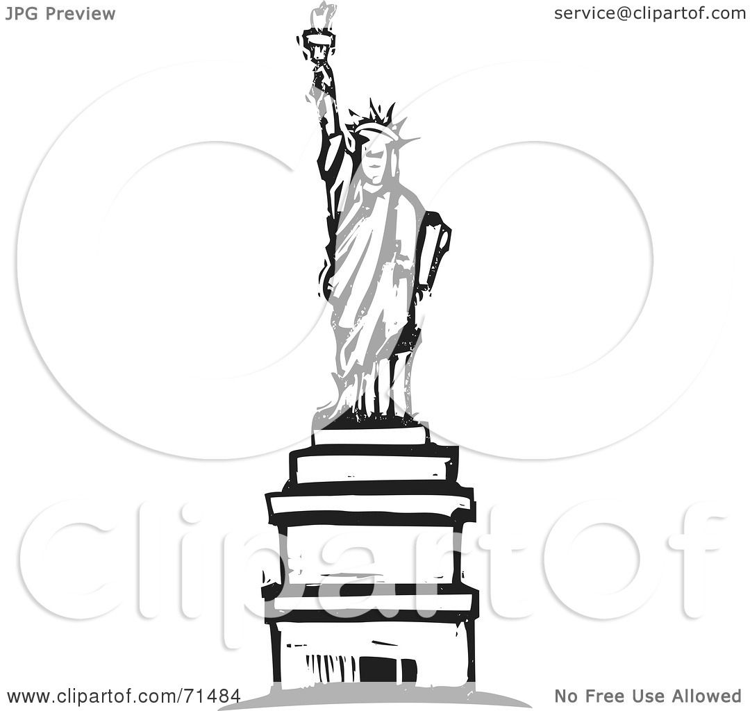 Royalty-Free (RF) Clipart Illustration of a Black And White Wood Carved ...