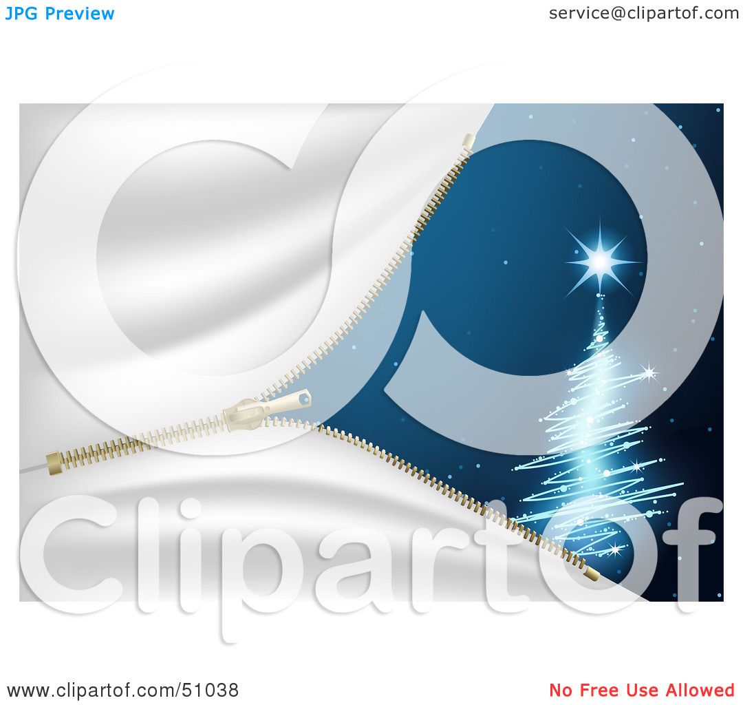 Royalty-Free (RF) Clipart Illustration of a Blue Christmas Tree Background - Version 6 by dero