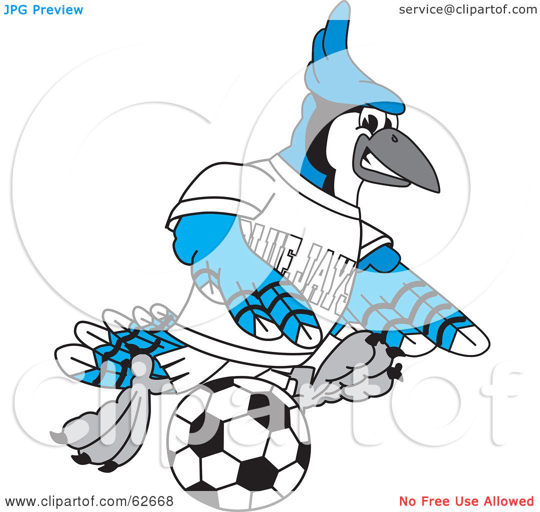 Royalty-Free (RF) Clipart Illustration of a Blue Jay Character