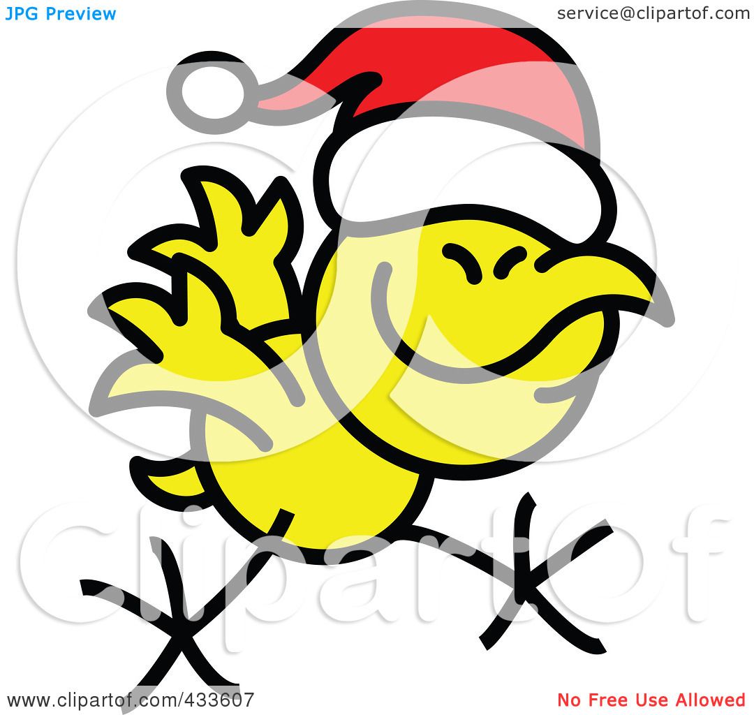 Royalty-Free (RF) Clipart Illustration of a Christmas Chicken Running ...
