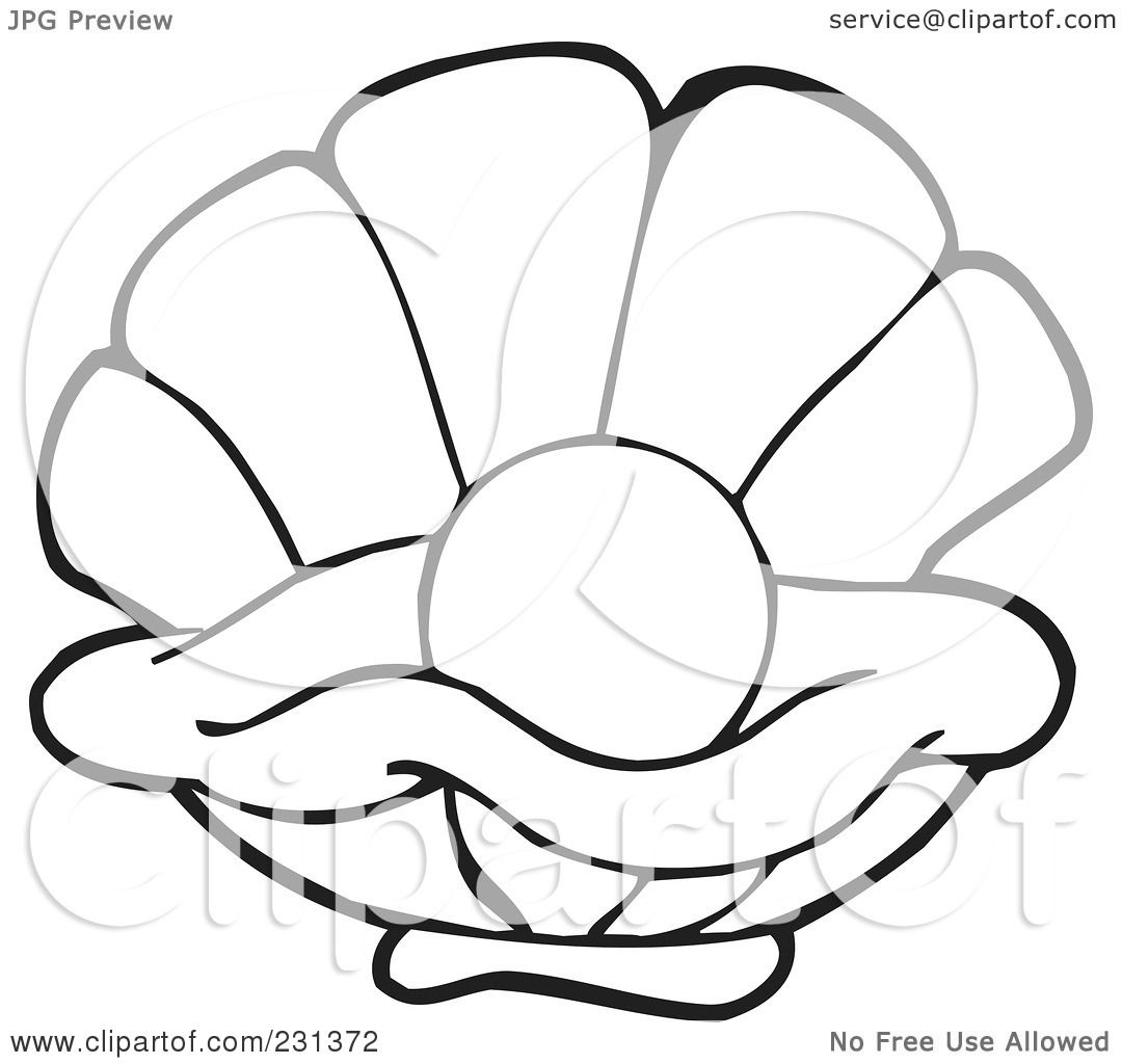 clam pearl clipart
