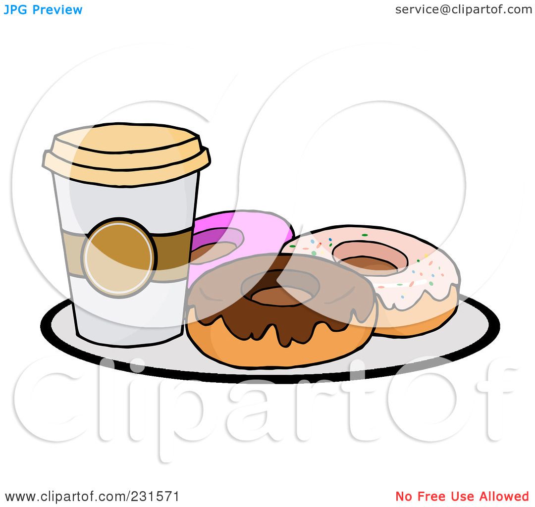 Royalty-Free (RF) Clipart Illustration of a Cup Of Coffee On A Plate ...