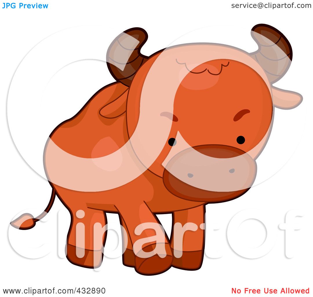 Royalty-Free (RF) Clipart Illustration of a Cute Baby Bull by BNP Design  Studio #432890