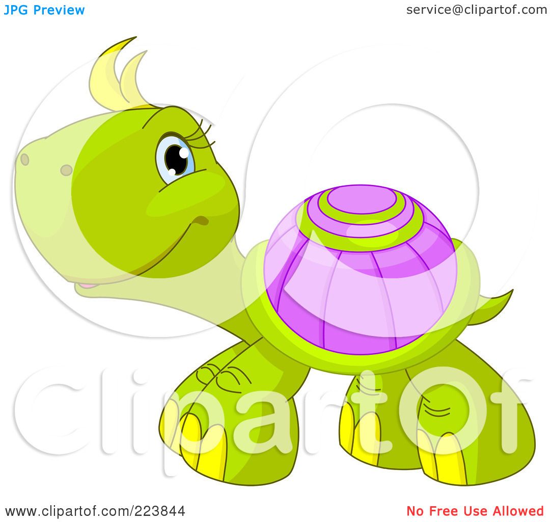 Clipart of a Tortoise with a Directional Sign on His Shell 