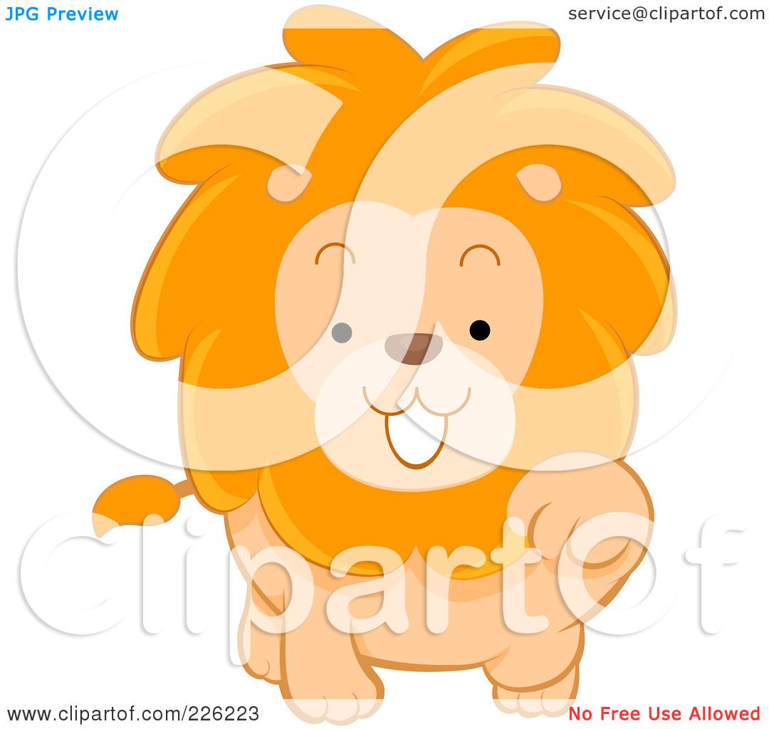 Simple cartoon of a cute lion Royalty Free Vector Image