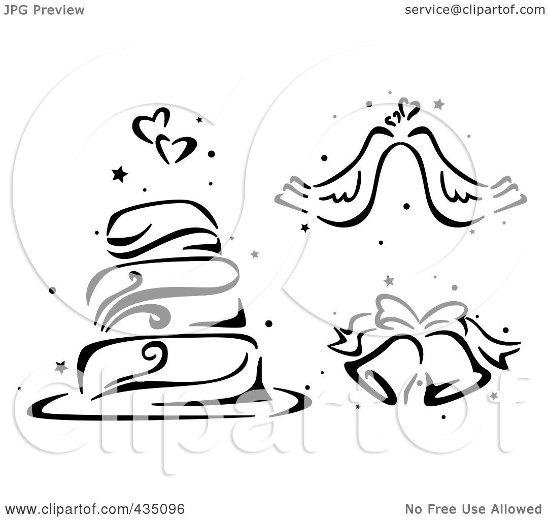 wedding bells clipart black and white free - photo #34
