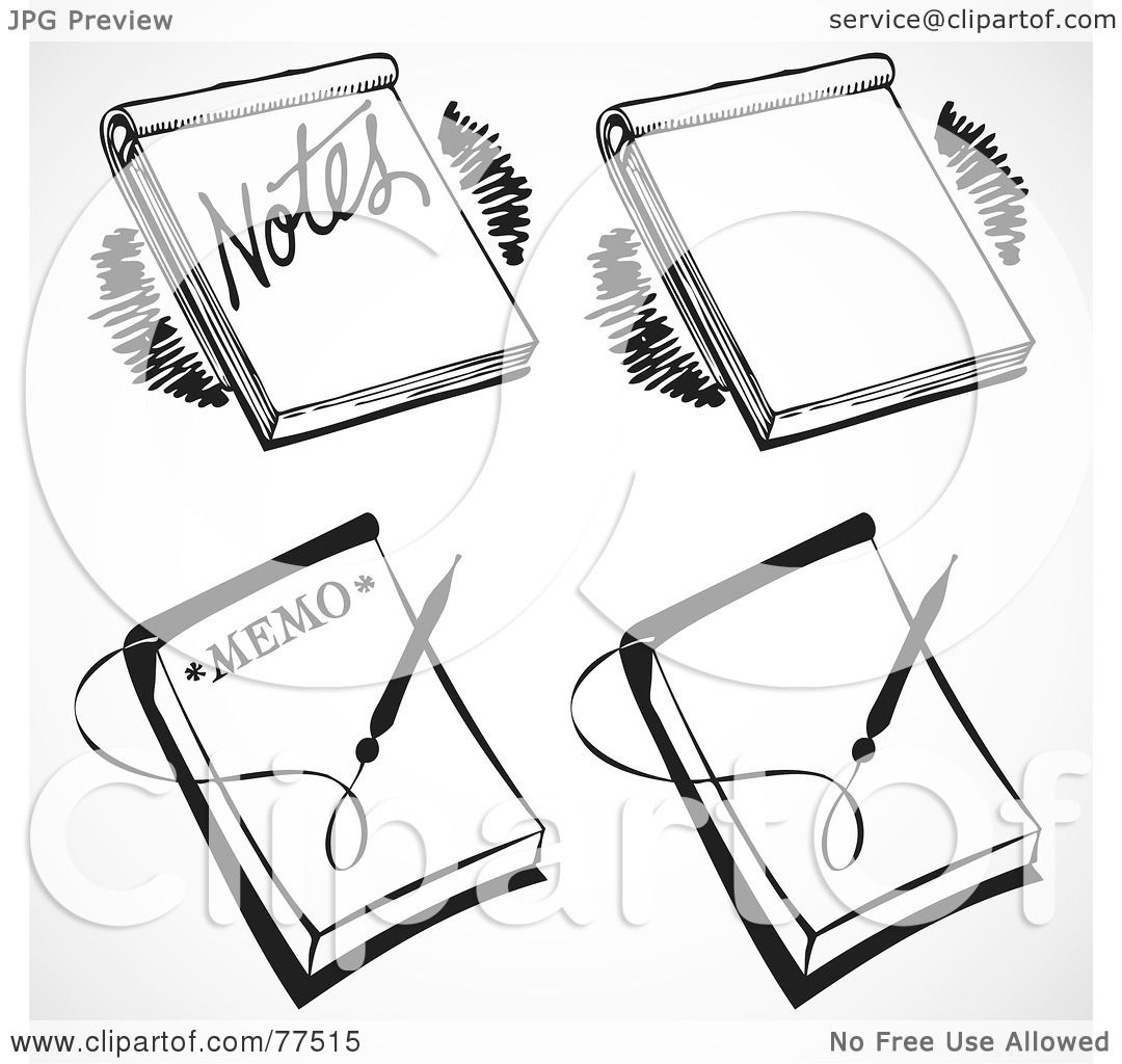 Royalty Free Rf Clipart Illustration Of A Digital Collage Of Retro Black And White Memo Note Pads By Bestvector
