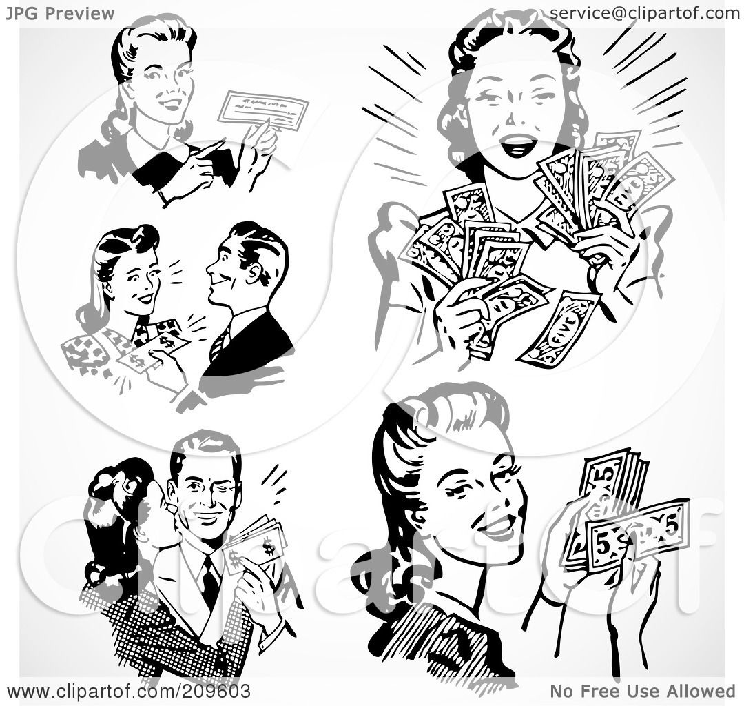 Royalty-Free (RF) Clipart Illustration of a Digital Collage Of Retro ...