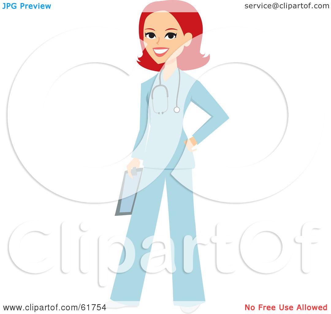 Royalty-free (RF) Clipart Illustration of a Friendly Red Haired ...