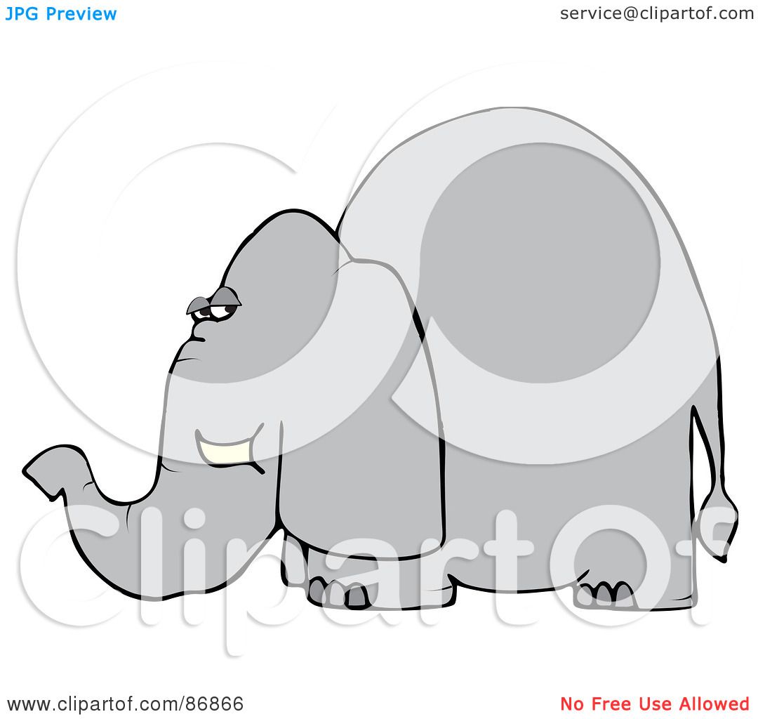 Royalty-Free (RF) Clipart Illustration of a Grey Elephant ...