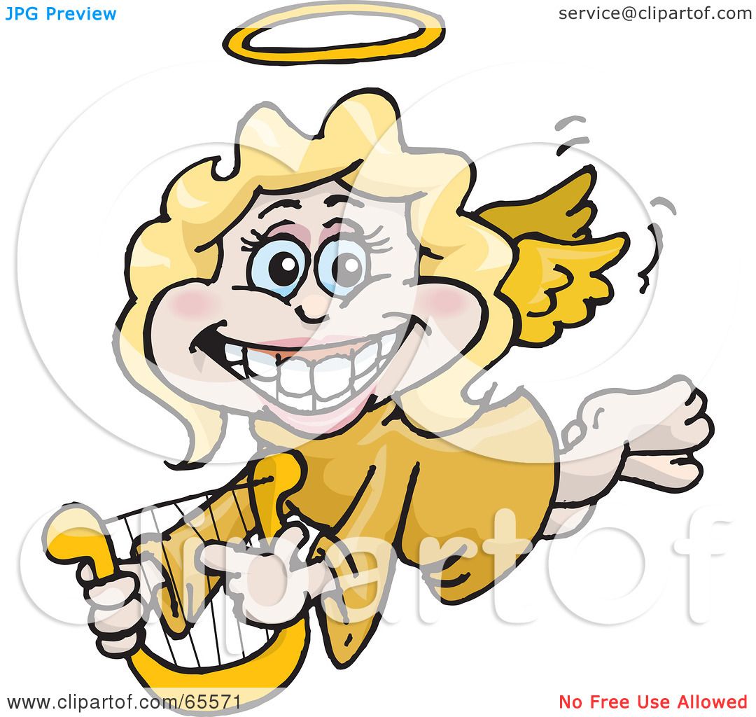 Royalty-Free (RF) Clip Art Illustration of a Cartoon Angel 